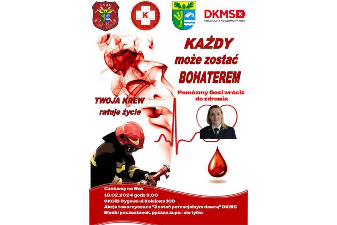 Akcja oddawania krwi i rejestracji jako potencjalny Dawca szpiku!