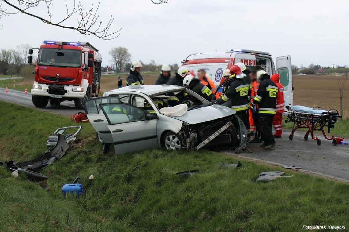 Wypadek drogowy w Czerninie
